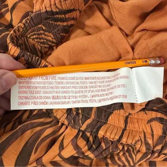 MINKPINK Women's Medium Finley Maxi Halter Dress Orange Brown Floral 55” Long - Picture 10 of 15